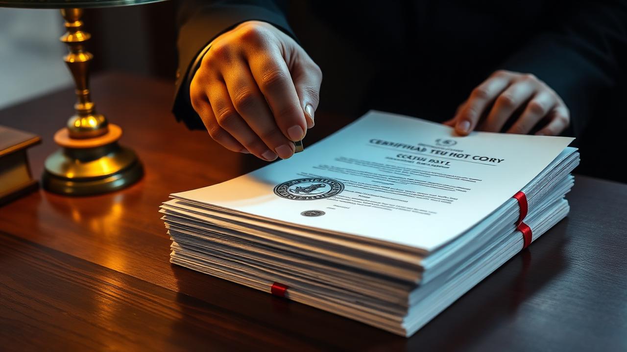 Illustration of Certified true copies of official and corporate documents